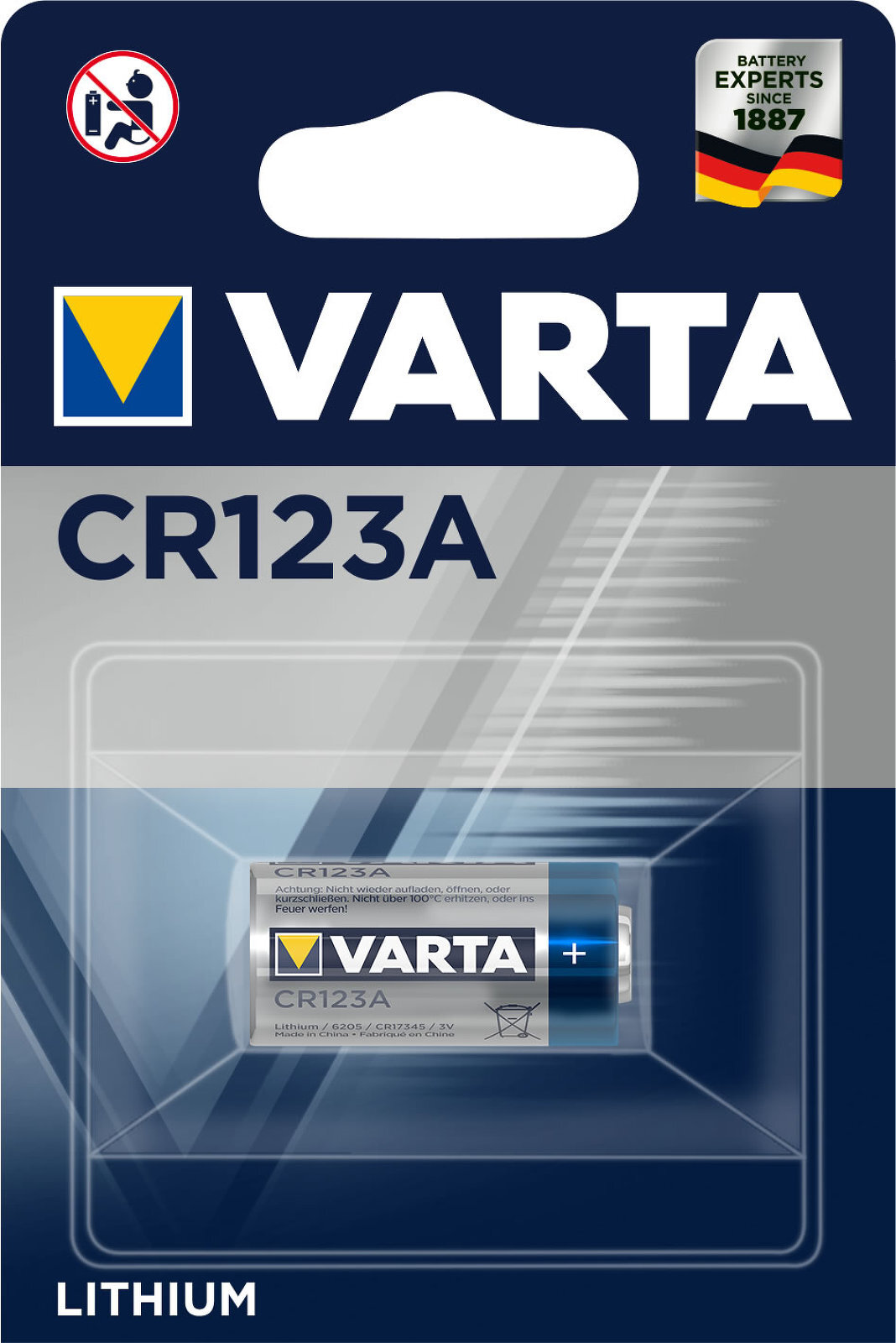 Foto Batterie Varta CR123A 1er Blister G3.40.CR123A.1.3E