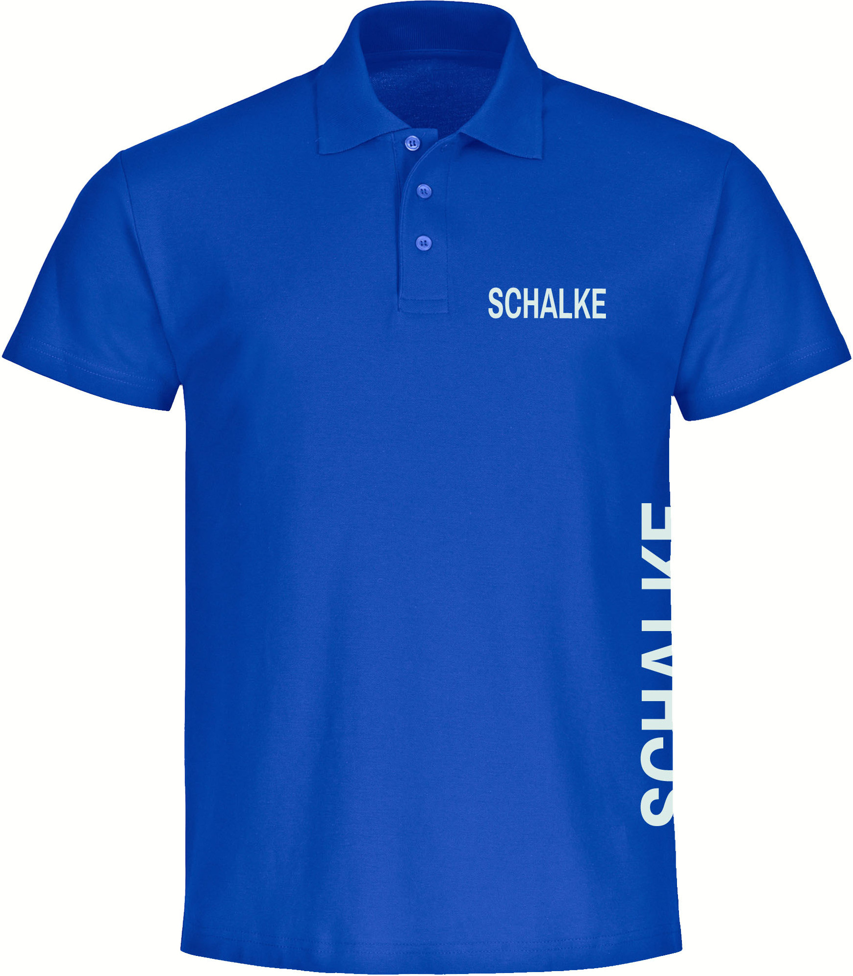 multifanshop Poloshirt - Schalke - Brust & Seite, blau, Größe S