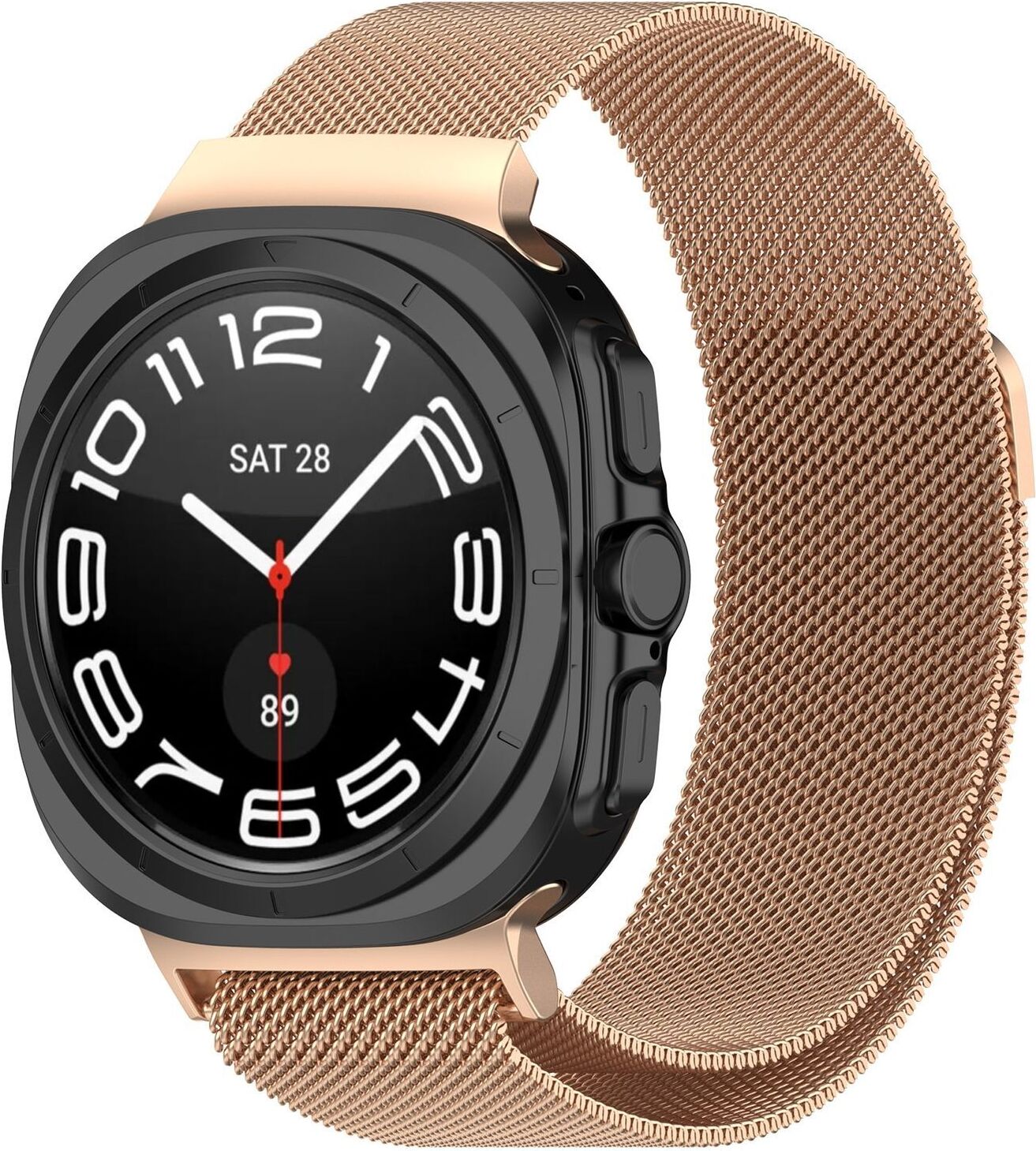 Pre Samsung Galaxy Watch Ultra 47 mm kovový náhradný pásik Rose Gold