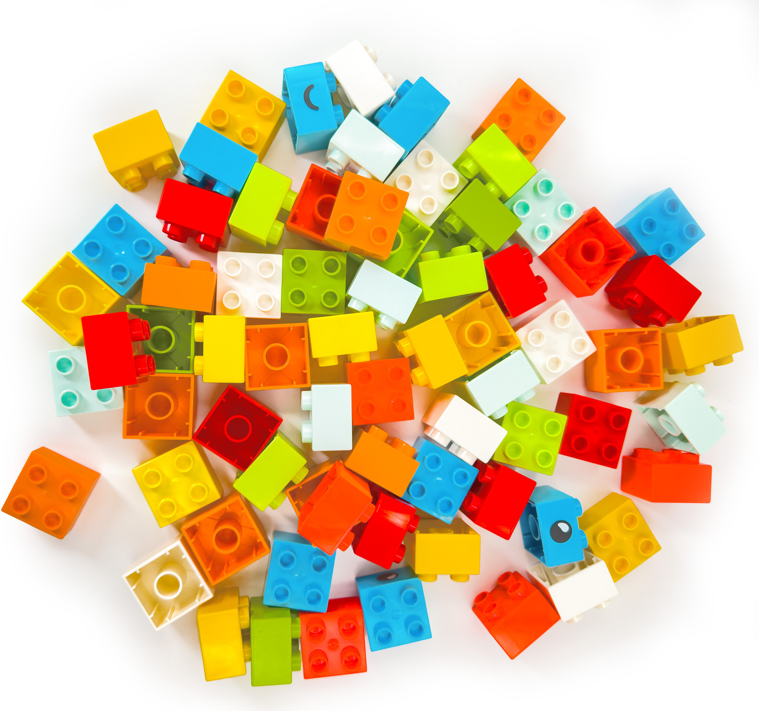 LEGO Duplo: 70x 2x2 kocky, zmiešané farby
