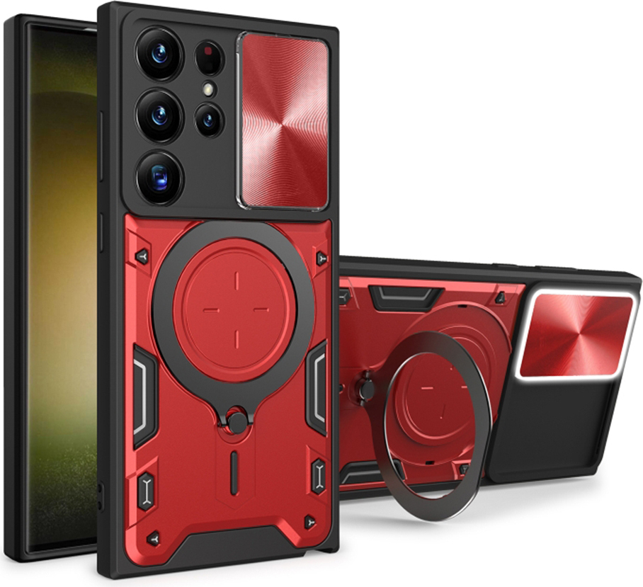 Techsuit CamGuard Pro zadný kryt pre Samsung Galaxy S23 Ultra - červený