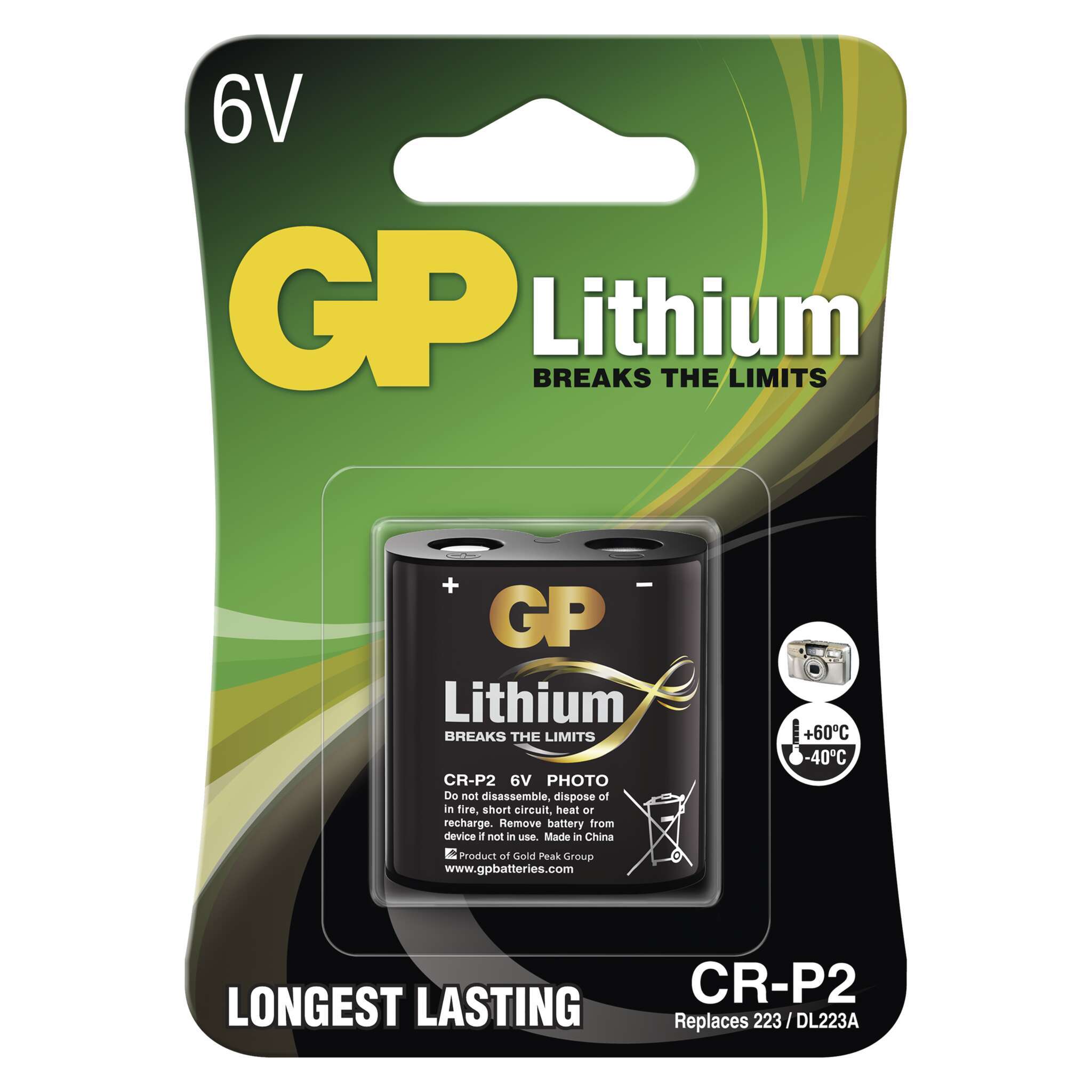 GP Batteries GP Lithiumbatterie CR-P2 1er-Pack B1502
