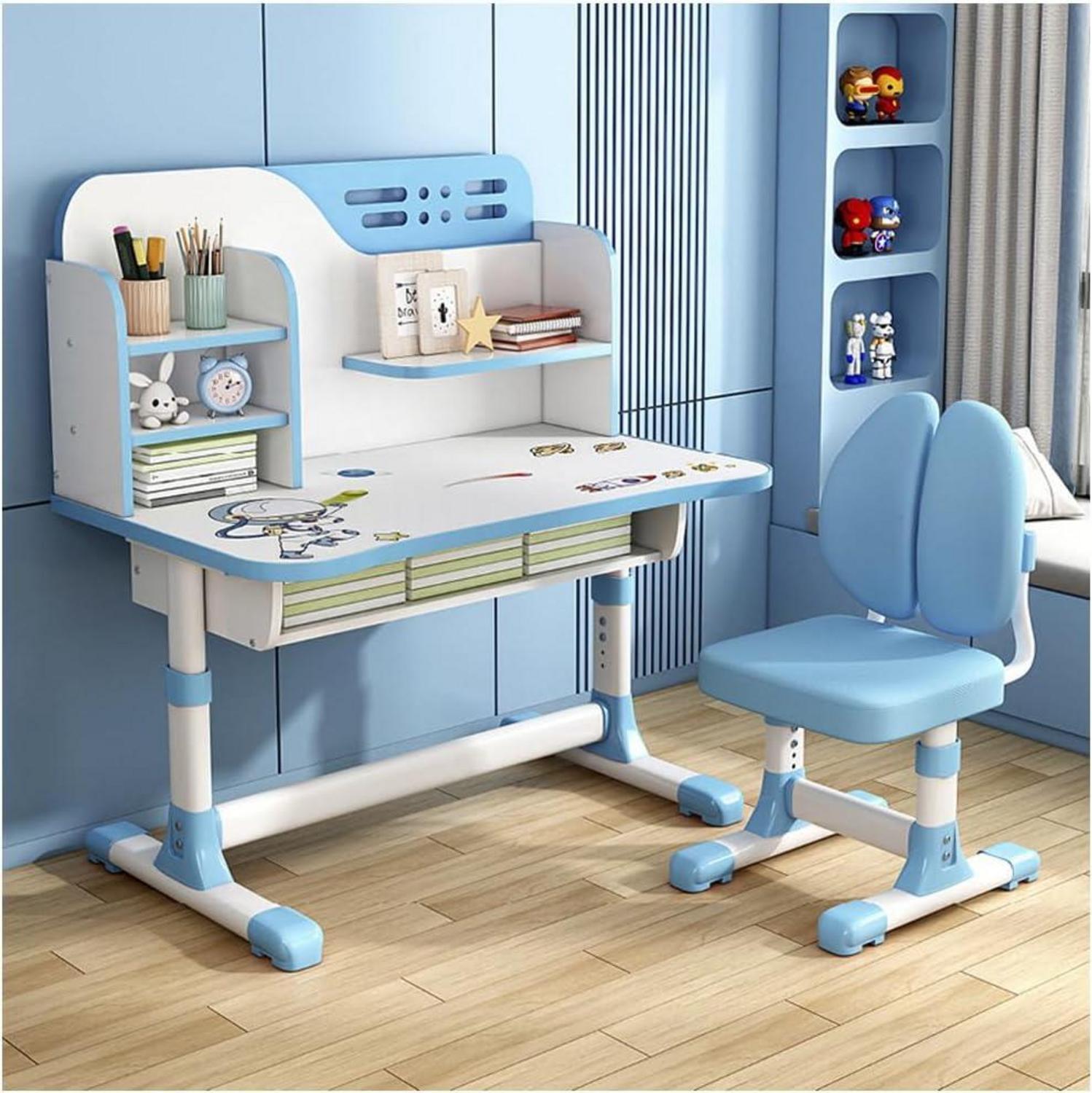 Sonstige Kinder Schreibtisch Stuhl Set höhenverstellbar Cartoon Muster Blau