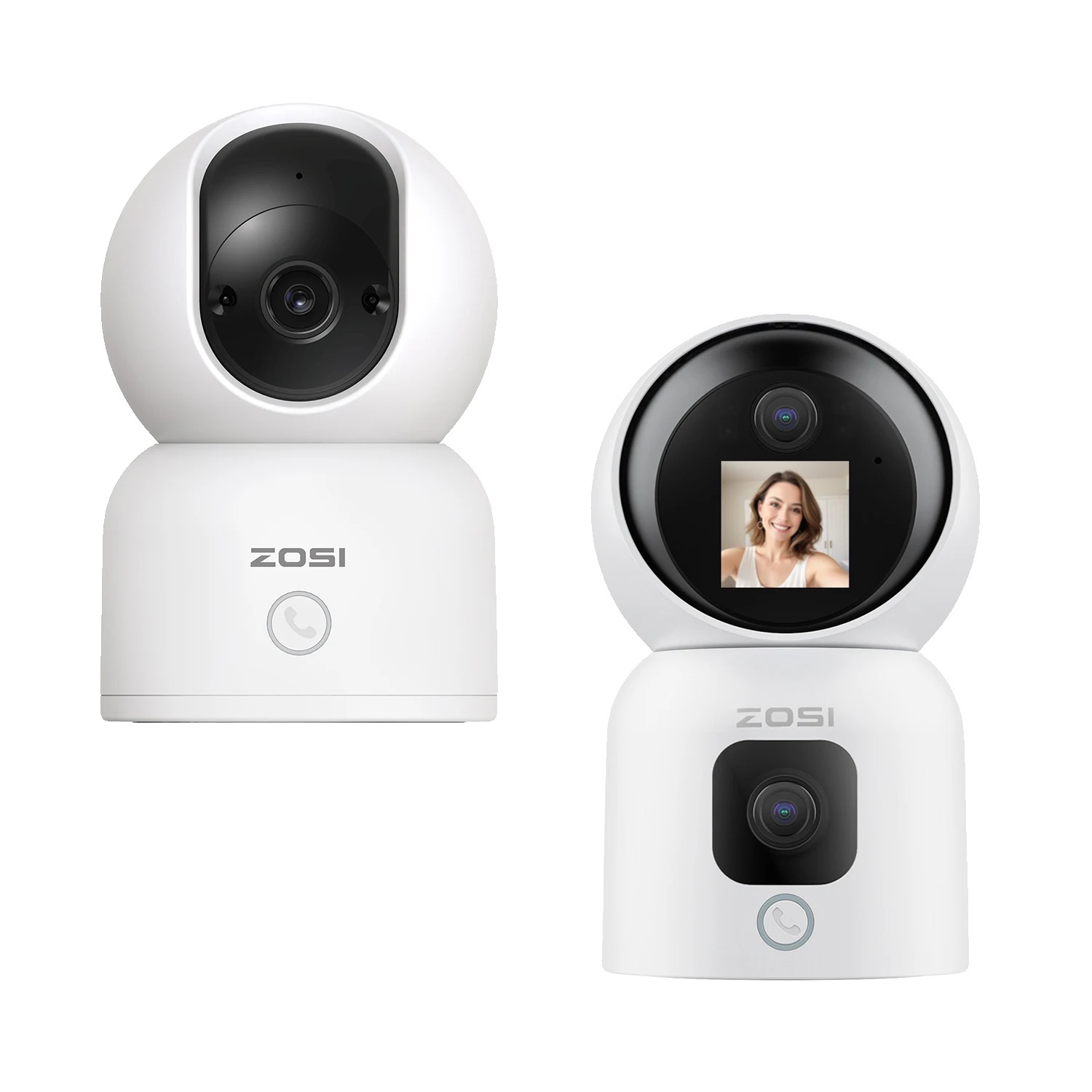 360° otočná kamera na sledovanie domácnosti, 6,0 MP, 2K Super HD nočné videnie, 2K otočný objektív a 2K pevný objektív
