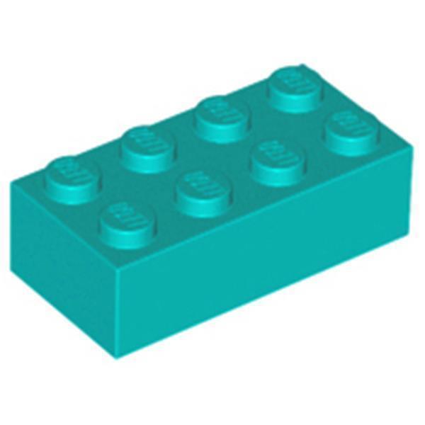 Lego® 2x4 kocky 3001 - 1 kus Tmavo tyrkysová