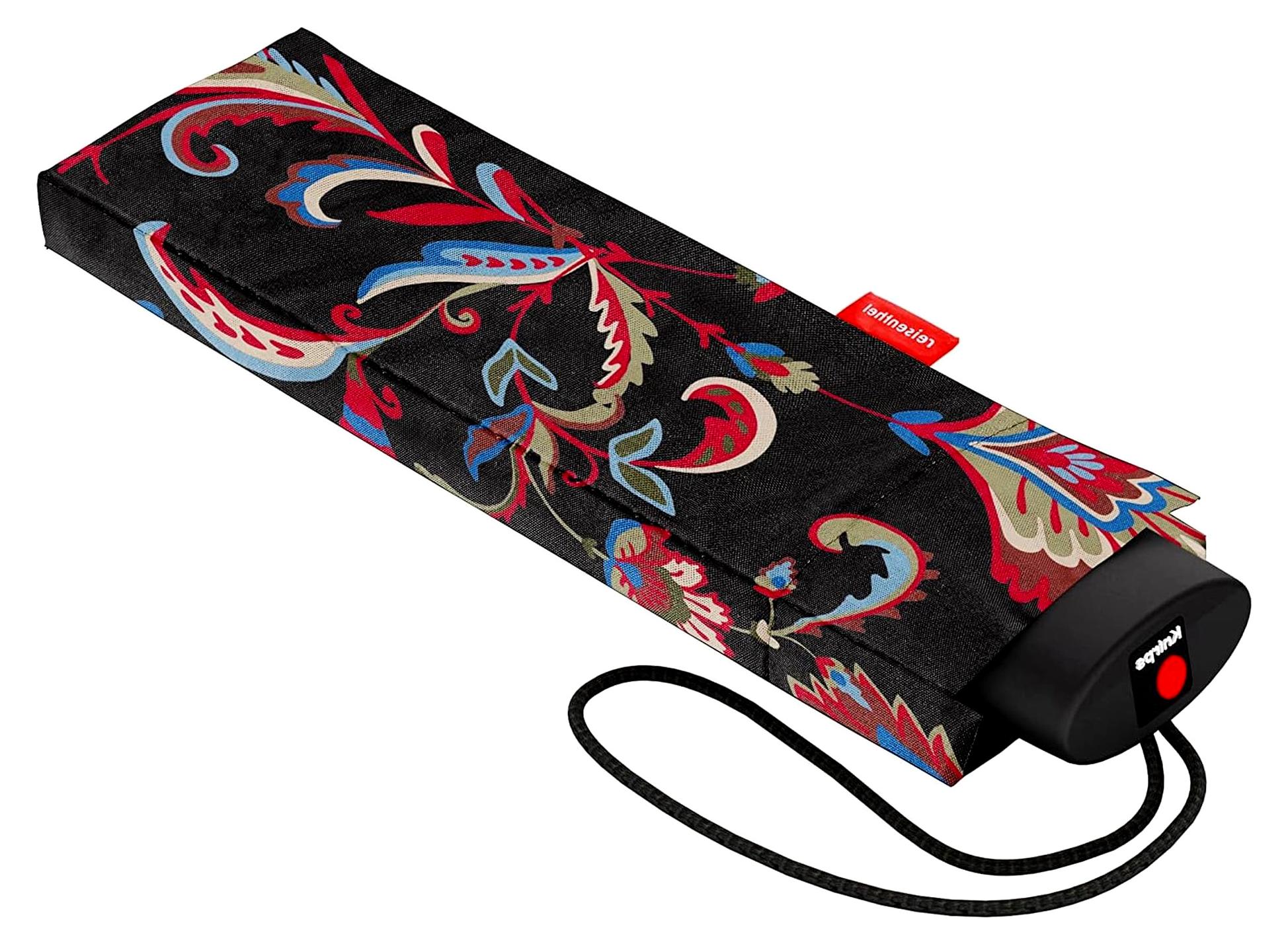 Markenlos Taschenschirm Mini – Extrem leichter und flacher Schirm aus recycelten PET-Flaschen – Mit großem Schirmdach