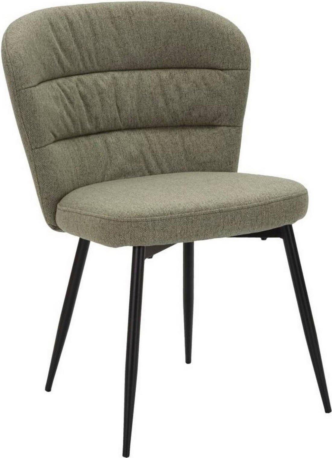 Dmora Stuhl Bitritto Schwarz 2 Polsterstühle, Belastbar 150 kg