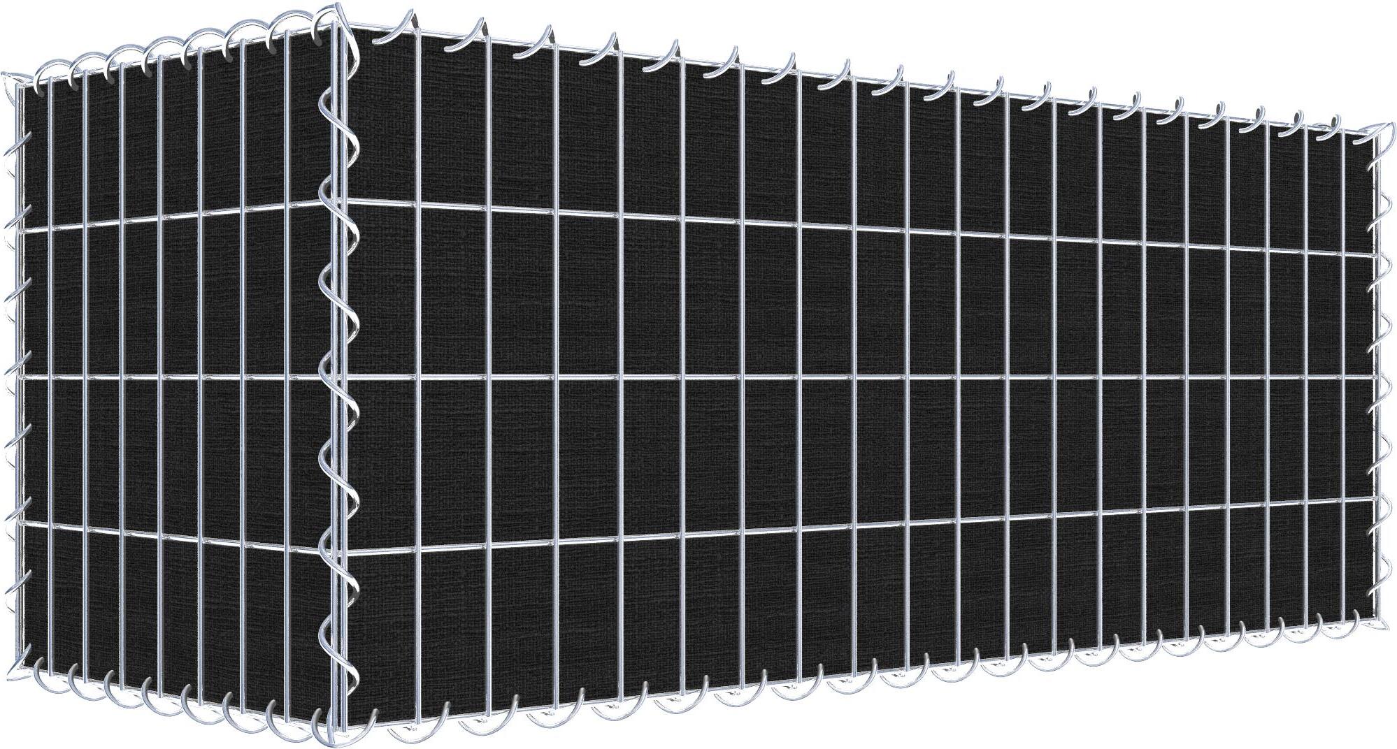 Gabiona Begrünte Gabione mit Vlies 100 cm x 40 cm x 40 cm (L x H x T), Maschenweite 5 cm x 10 cm, Spirale