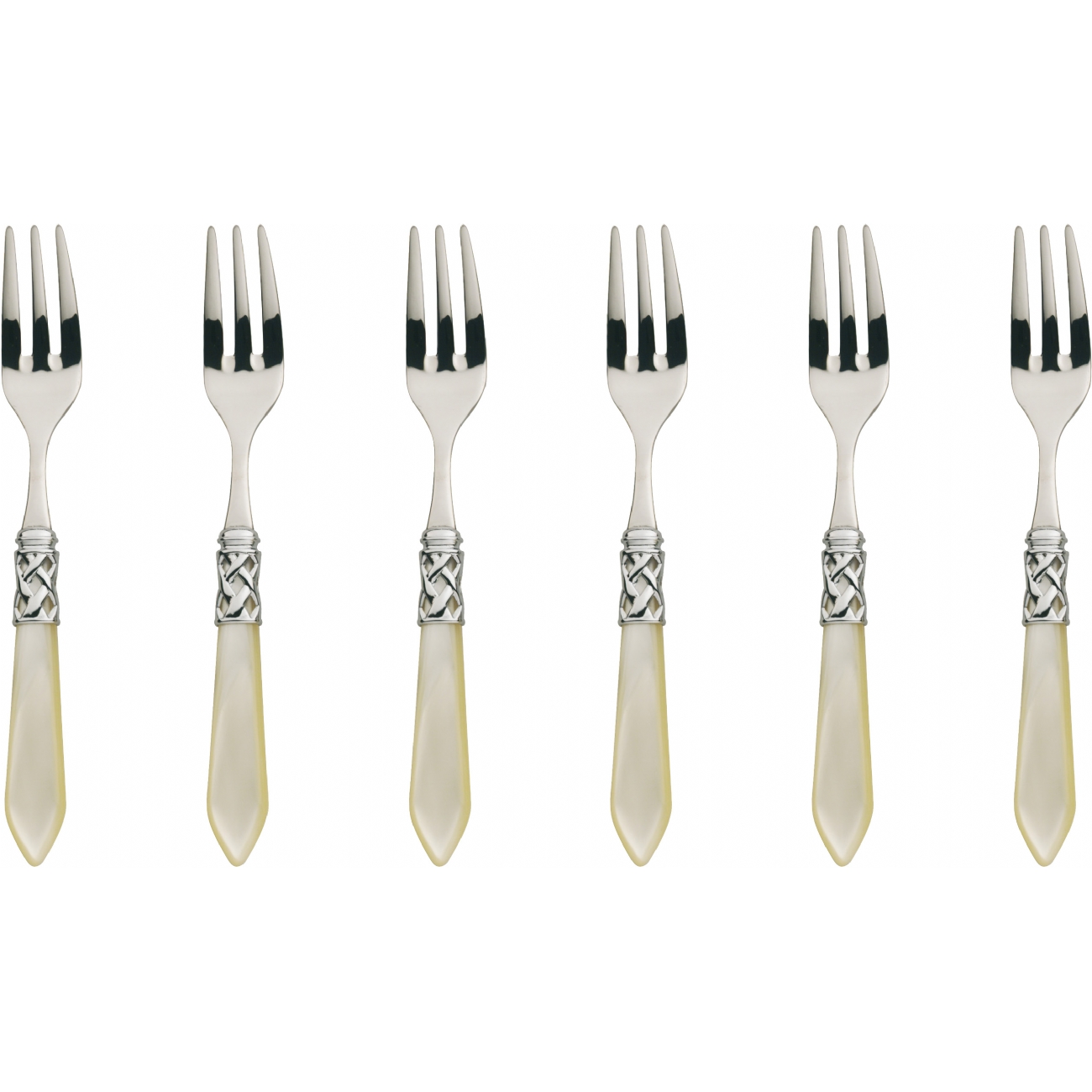 Dessertgabel Vorspeisegabel BUGATTI Set ALADDIN IVORY Kuchengabeln 6 Stk.HOMLA ALCAM-N4217