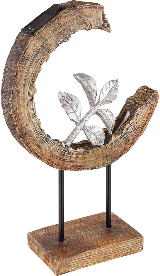 Globo LED Solarleuchte, Holz Optik, Mondsichel Design, H 52 cm 134487