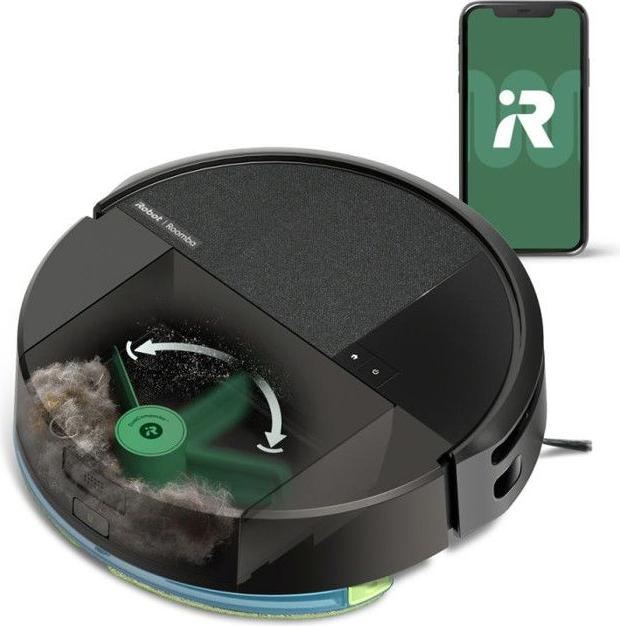 Saugroboter mit Wischfunktion IROBOT Roomba 205 Combo Compactor, 3h Akkulaufzeit, 7000 Pa Saugkraft, 1820 ml Tank, Schwarz IRO1742779368217