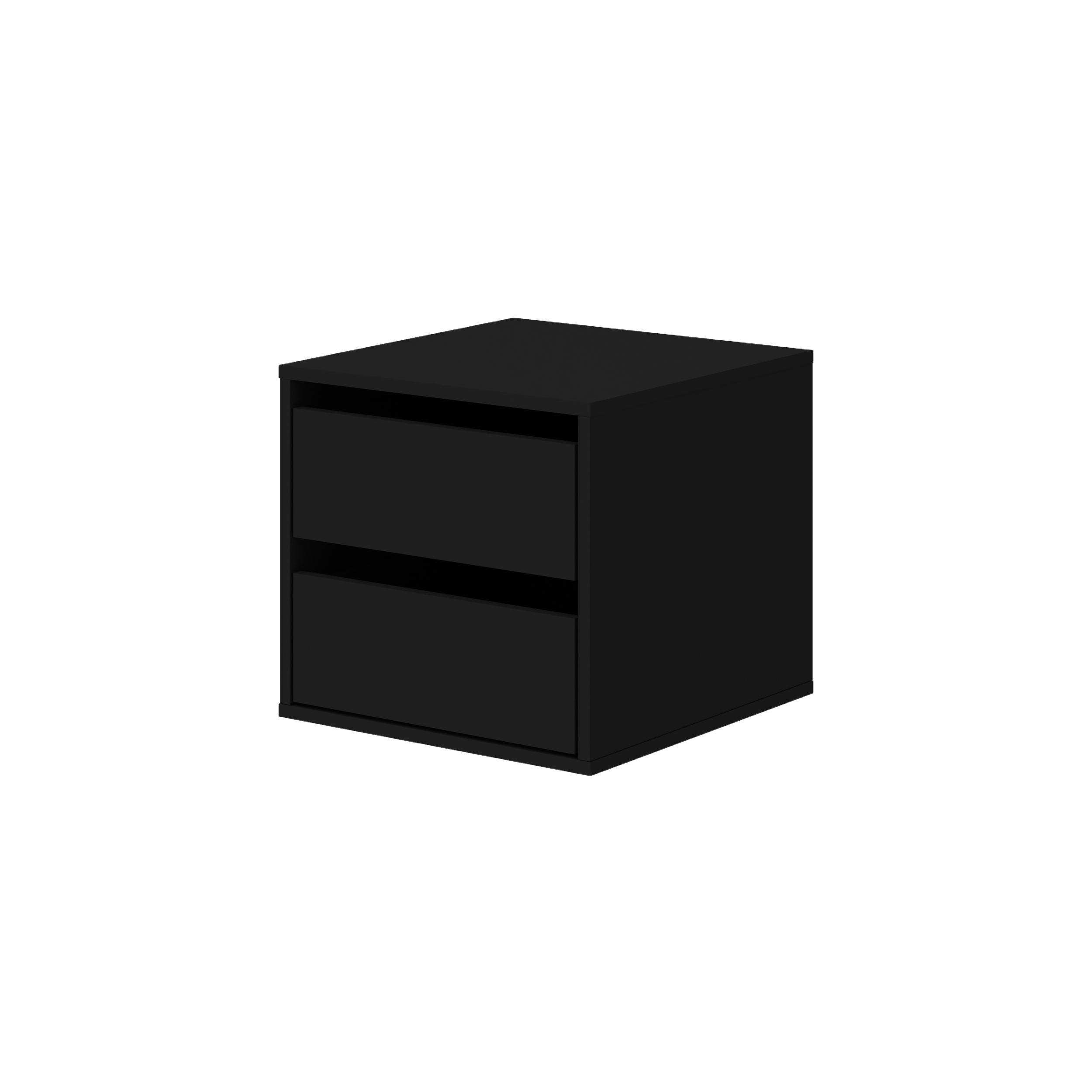 VISION PRO Kommode Schwarz 2 Schubladen – Schubladenmodul mit Vollauszug – vielseitig einsetzbar -