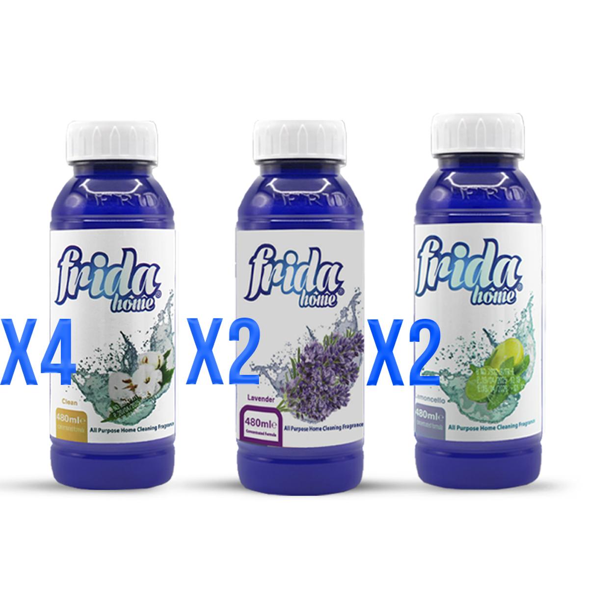Frida Angebot: Allzweckduft Clean (4x), Lavendel (2x), Lemon (2x).