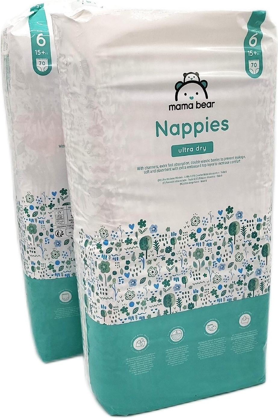 Unbekannt Mama Bear Windeln Groesse 6 15 kg MONATSBOX Weiss 140 Baby Ultra Dry Komfort;