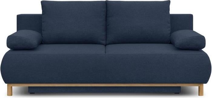 Schlafsofa, 3-Sitzer MIKA, Dunkelblau Stoff, Mit Stauraum, 192 x 84 x 93 cm MIKABANQCVBL