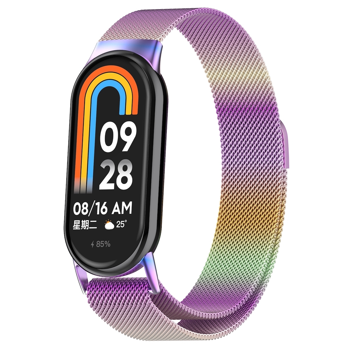 Milánsky remienok na hodinky s magnetickým uzáverom Xiaomi Mi Band 8, Farba:Rainbow, Značka zariadenia:Xiaomi, Typ hodiniek:Mi Band 8