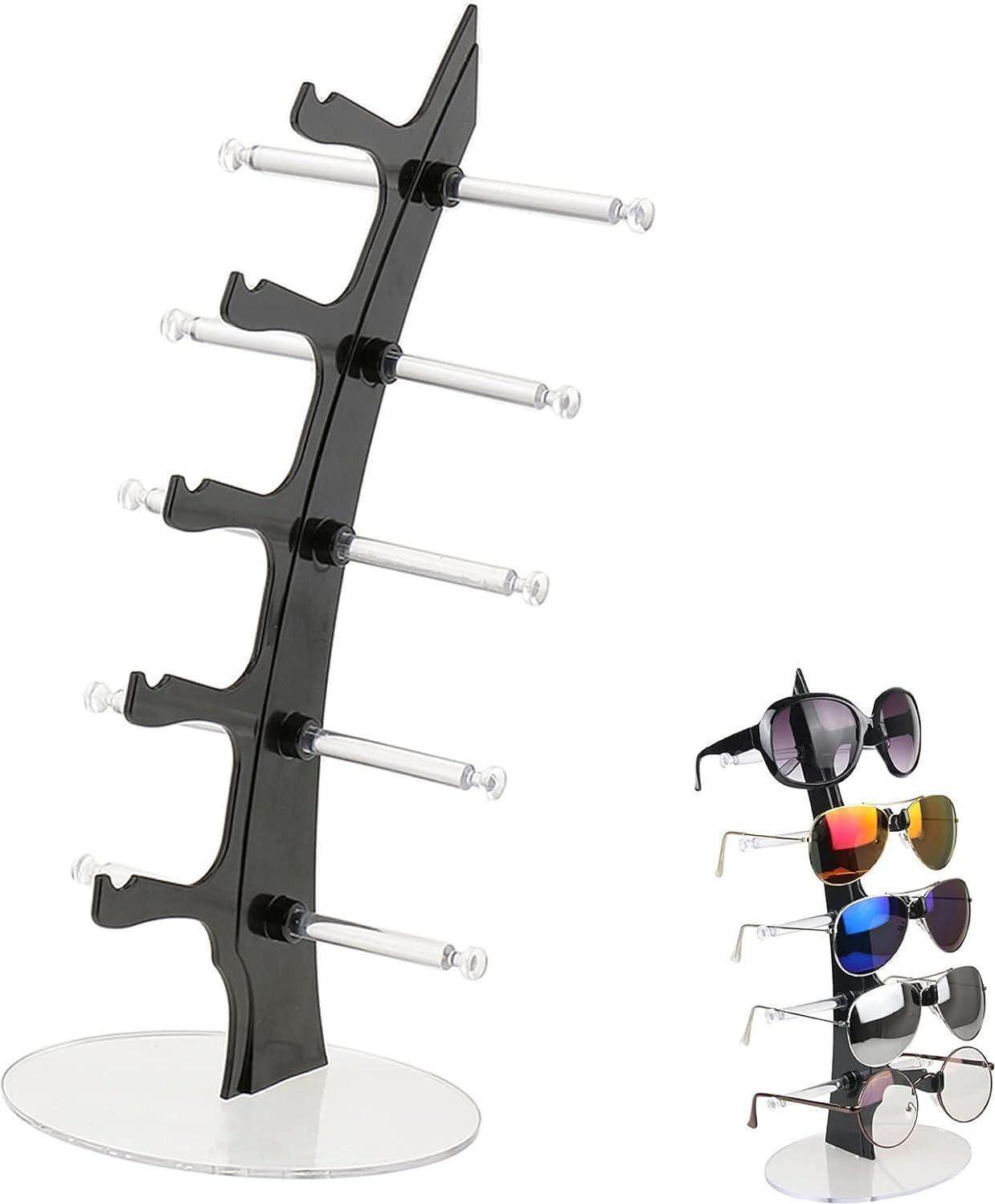 Sonstige Brillenhalter für 5 Brillen Schwarz Brillenständer 35 x 16 x 12.5 Cm Brillenhalter zur Aufbewahrung und Präsentation