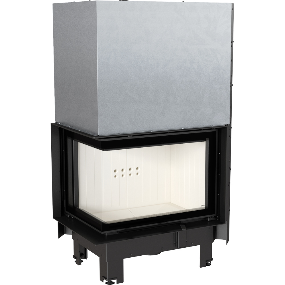 Oceľový krb MBZ vľavo s rozlohou 13 kW Ø 200