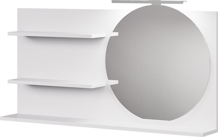 Spiegelregal Vicco Avena Weiß 100 x 50 cm mit 3 offenen Fächern, Model 58563