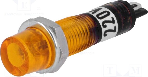 TNE 5x Kontrollleuchte: mit Neonleuchte konkav 230VAC orange IP20 Kontrollleuchten m _1GH_NI-2YL