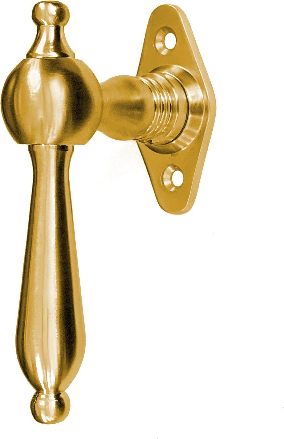 Antikas Fenstergriff Messing patiniert - Fensterolive, Fensterbeschläge - 12,5x7,0 cm