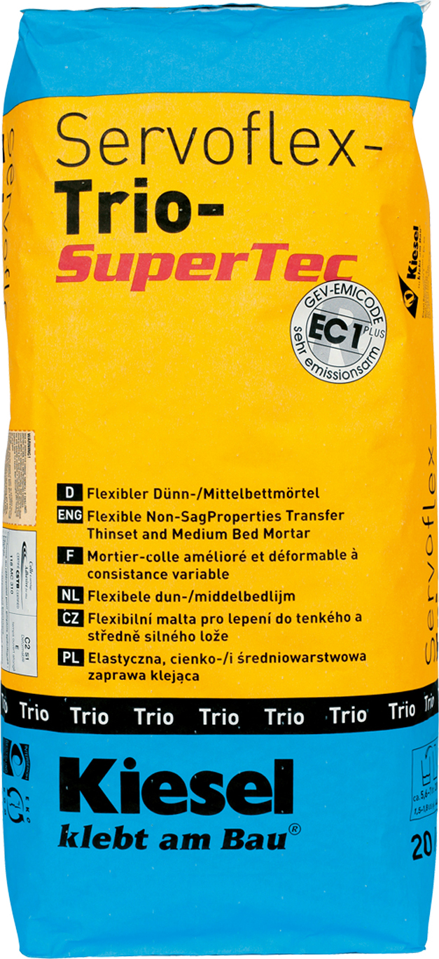 Kiesel GmbH Kiesel Servoflex-Trio SuperTec grau 20kg Dünn- und Mittelbettmörtel 13031