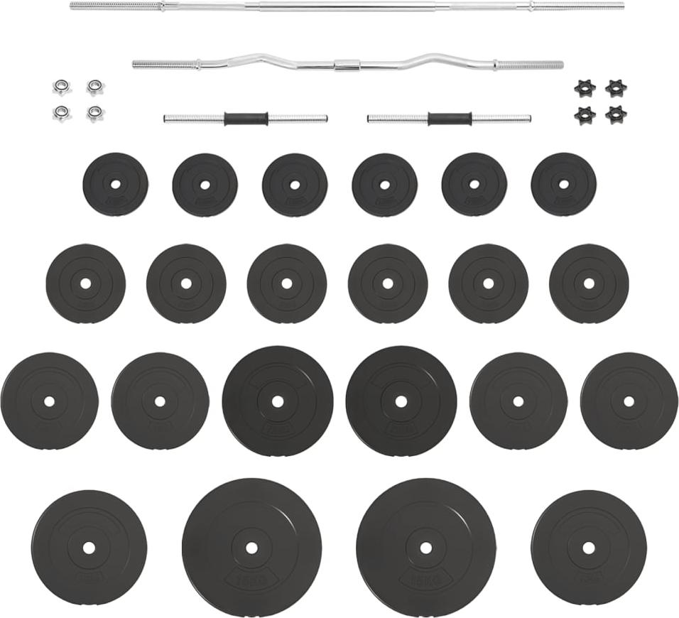 vidaXL Langhantel und Kurzhantel mit Gewichten 120 kg 3145031