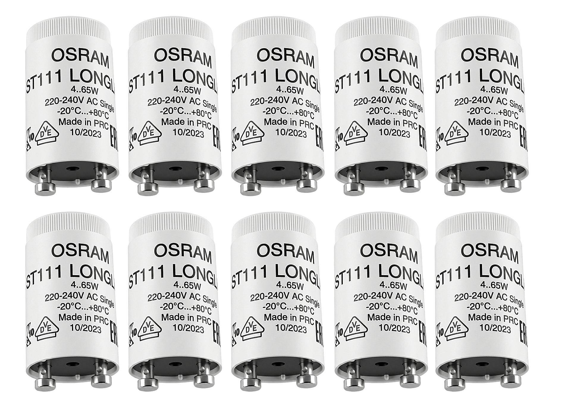 10 Stück | Starter OSRAM ST111 Longlife | für Leuchtstoffröhren von 4 - 65W ST111-10