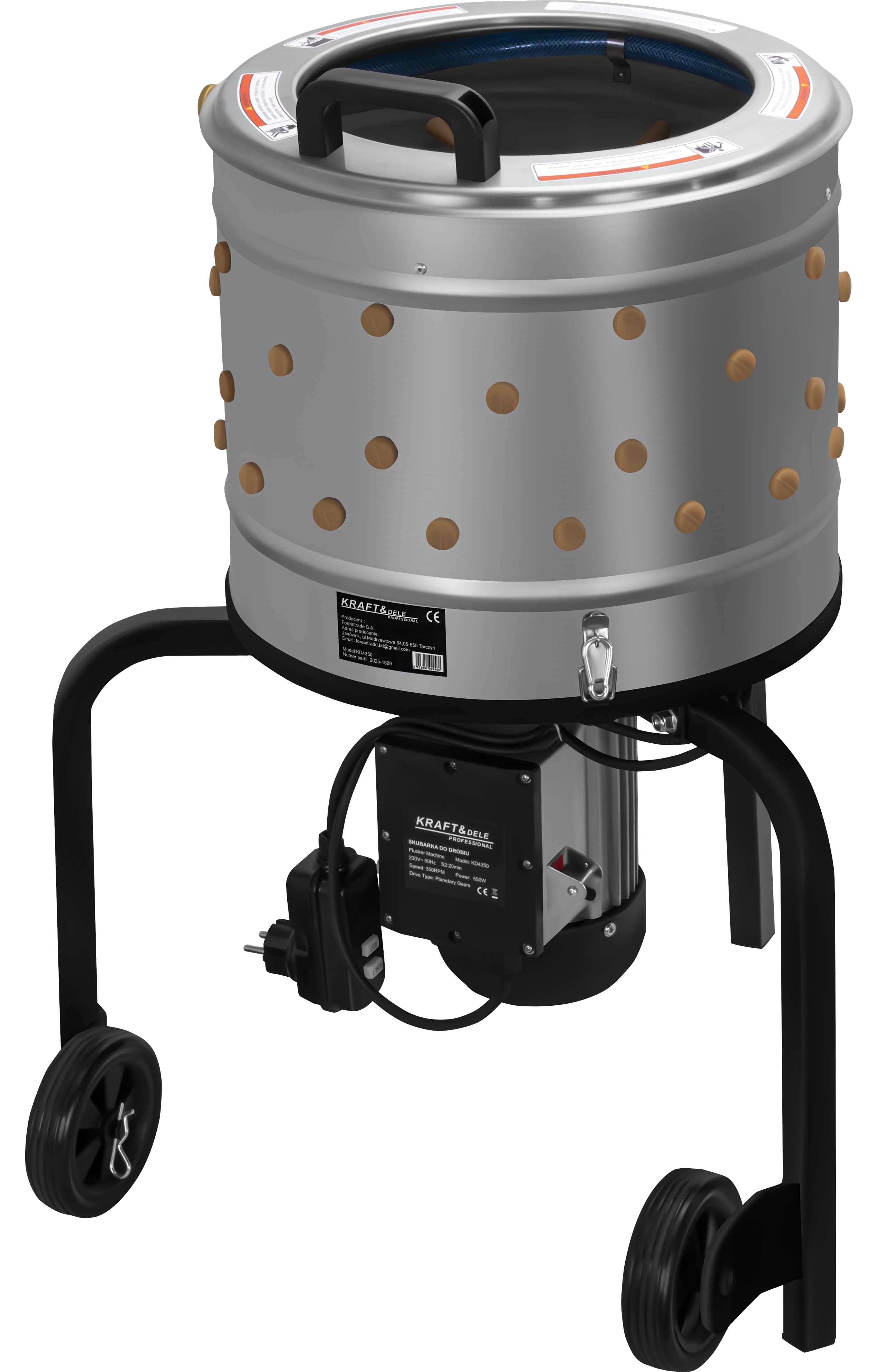 KRAFT&DELE | Geflügelpflücker, 550W, 400mm KD4350