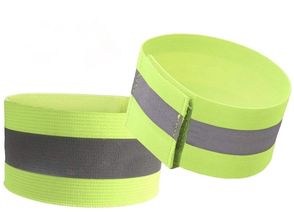 10x Reflektorband Schnapparmband Sicherheits Leuchtarmband Arm Bein Neon Gelb 