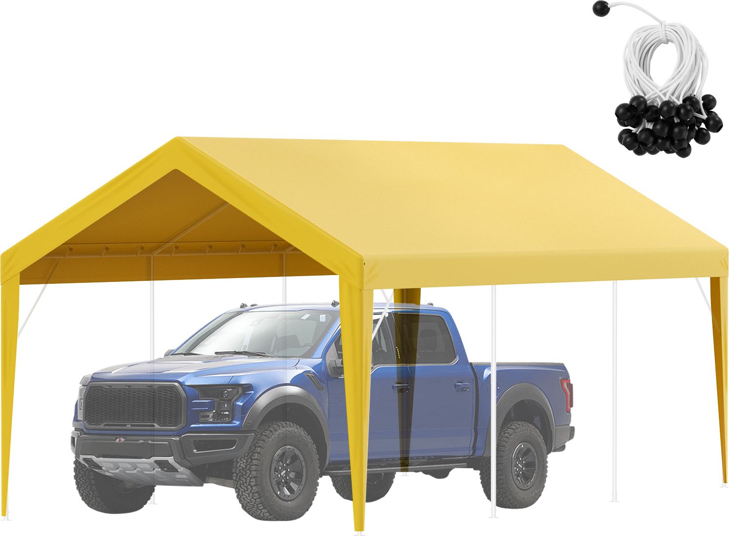 SucceBuy náhradný prístrešok na auto, 10' x 20', odolný, vodotesný a UV chránený kryt garážového stanu, jednoduchá inštalácia pomocou napínacích popruhov, béžová farba (len vrchný kryt, rám nie je súčasťou balenia)