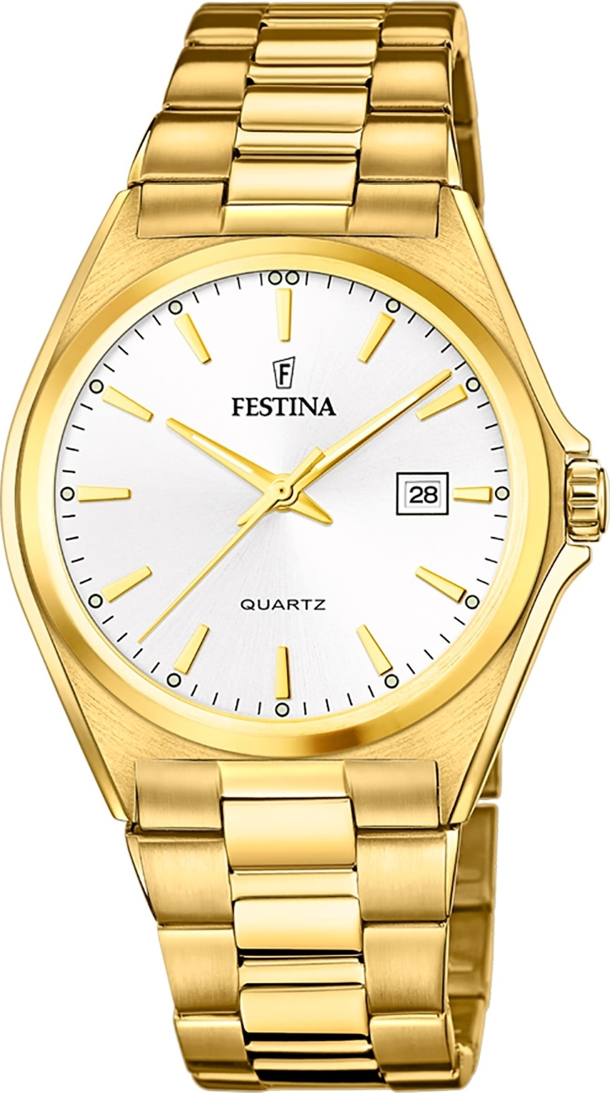 Festina pánske náramkové hodinky z nehrdzavejúcej ocele zlaté Casual D2UF20555/2