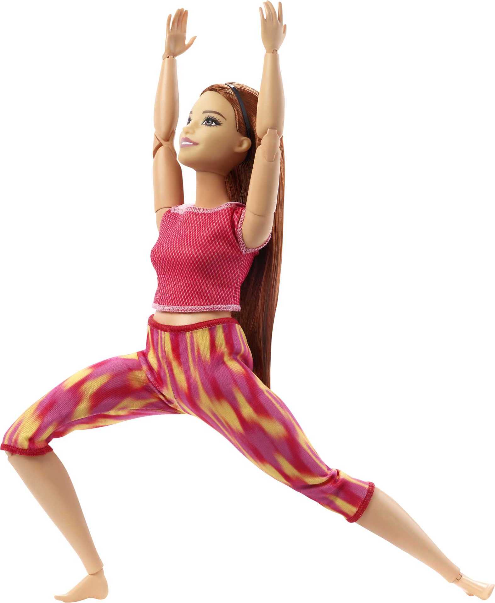 Barbie Made to Move Puppe (rothaarig) im roten Yoga Outfit GXF07
