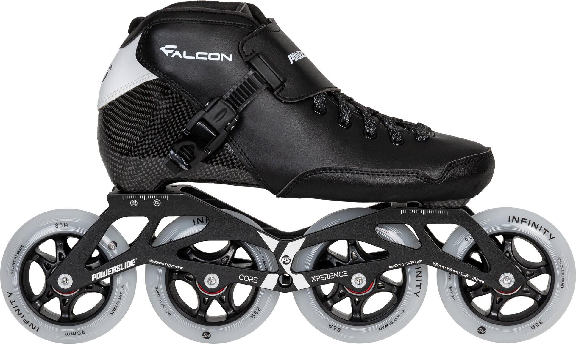 Powerslide FALCON 90 Speed Inline Skates für Racing, für Herren und Damen in schwarz