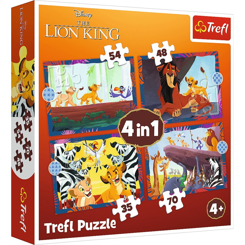 TREFL 4-in-1-PUZZLE „Der tapfere König der Löwen“ 34653