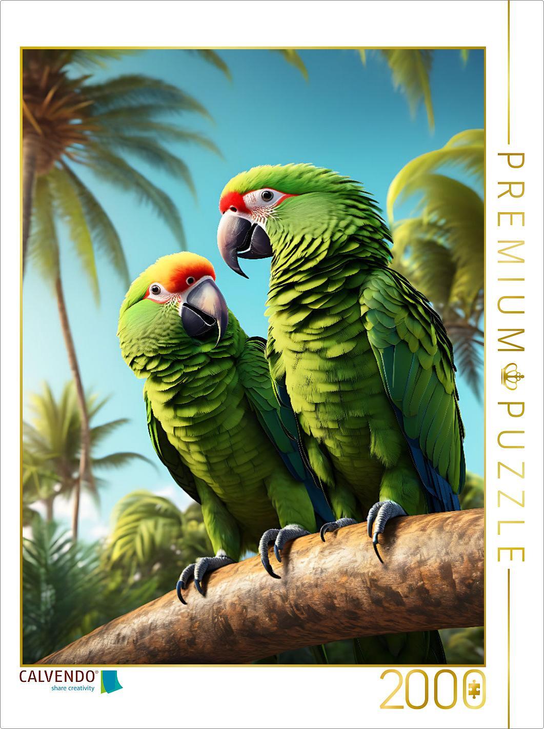 CALVENDO Puzzle Amazonenpapageien im Tropenparadies | 2000 Teile Lege-Größe 90x67cm Foto-Puzzle für glückliche Stunden
