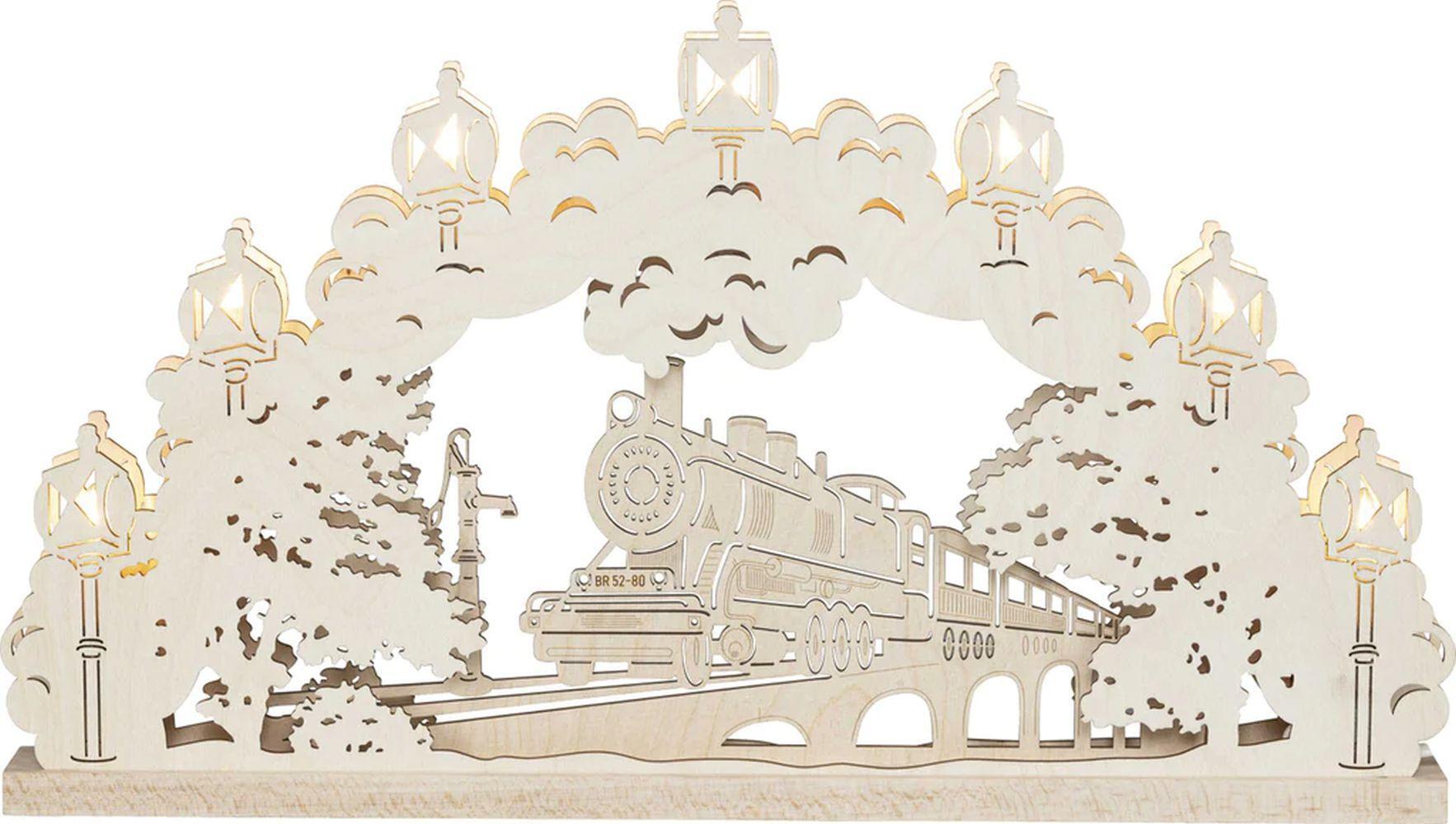 Saico Seiffen Schwibbogen Eisenbahnromantik LED natur BxHxT 52x29,5x4,5cm NEU LB2030