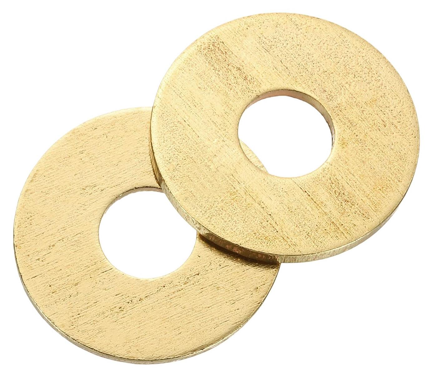 Markenlos Set mit 6 Ringen, M8 x 24 mm x 1,5 mm Messingringe, Sortiment an flachen Sicherungsringen, Dichtungsringen, Metallringen für Schrauben, Bolzen und Muttern