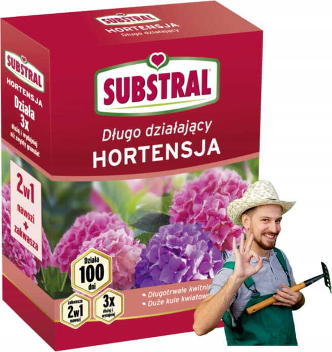 Substral Langzeit-Hortensiendünger 1kg - Optimale Bodenversauerung für üppige Blüten, 100 Tage Wirkung 100 Day Hydrangea Acidifying Fertiliser