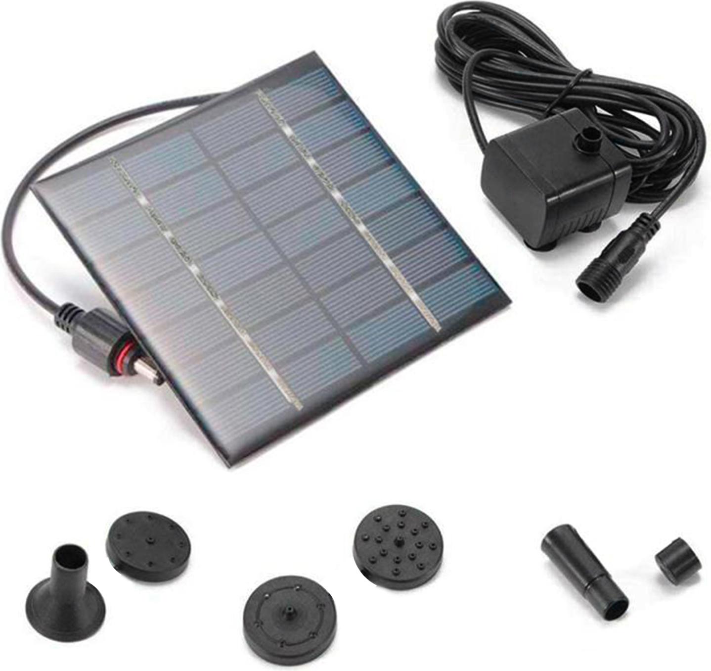 Cocosity Solar-Brunnenpumpe mit 4 Sprühdüsen Vogelbad-Brunnen für Pools Hof-Landschaftsbrunnen Garten-Teich-Brunnen im Freien