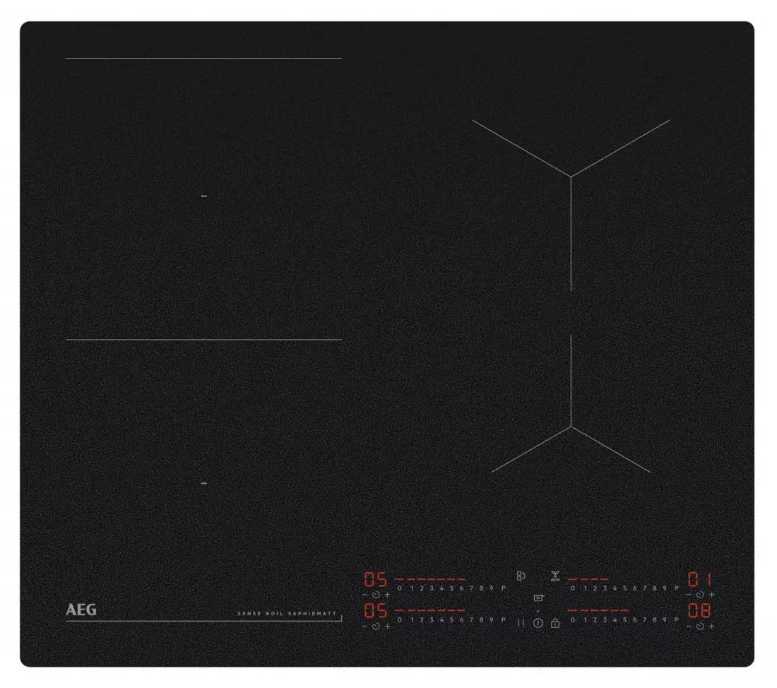 AEG TI64IB10IZ, Čierna, Vstavaný, 60 cm, Indukčná varná doska so zónami, Sklo, 4 zone(s)