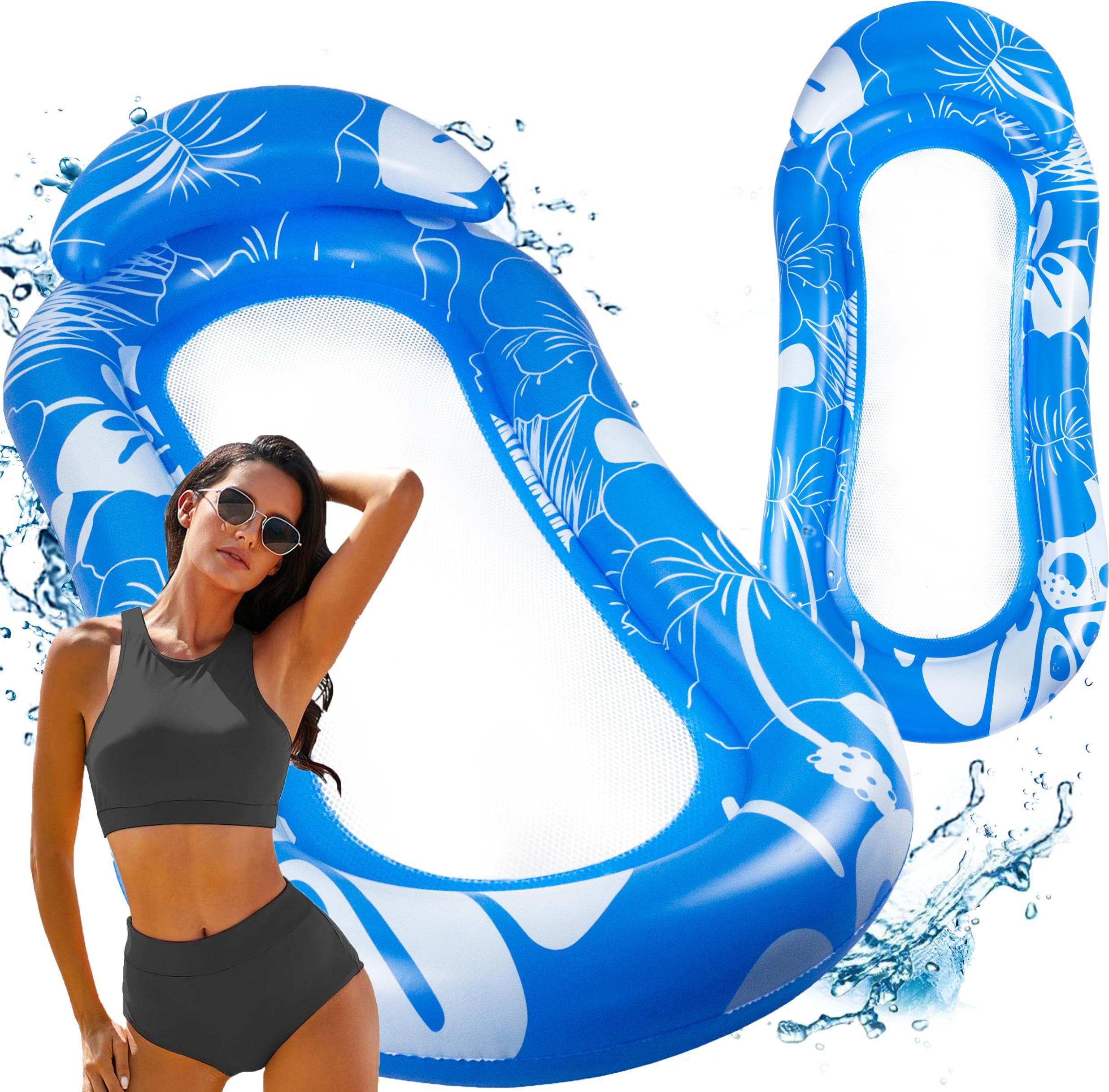 MARTOM Aufblasbare Strandmatratze Zum Schwimmen Mit Netzpoolkissen