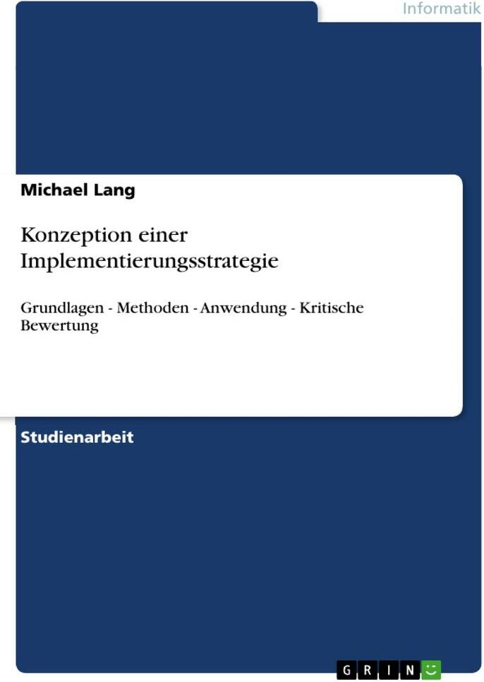 Sonstige Verlage Konzeption einer Implementierungsstrategie
