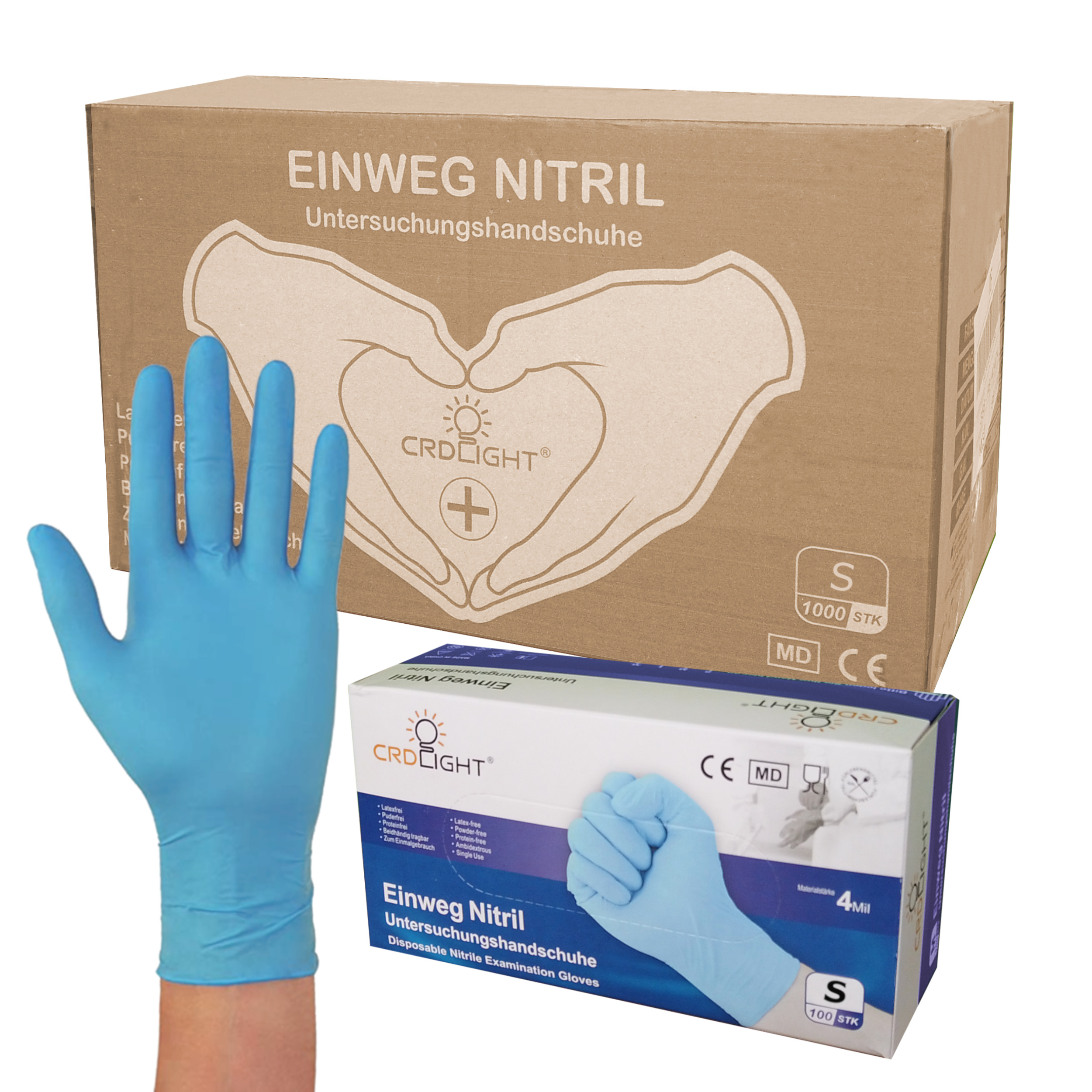 100x Einmal Nitrilhandschuhe blau puderfrei Nitril Handschuh ohne Latex Tiga-Med 