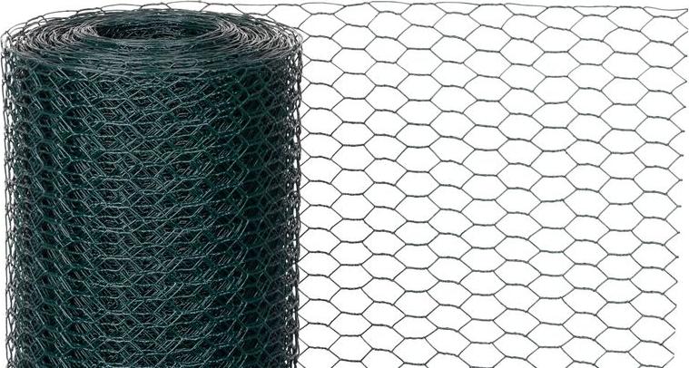 STREND PRO Geflecht GARDEN HEX PVC 1000/25/1,0 mm, grün, RAL 6005, sechseckig, Tierhaltung, Packung 5 m