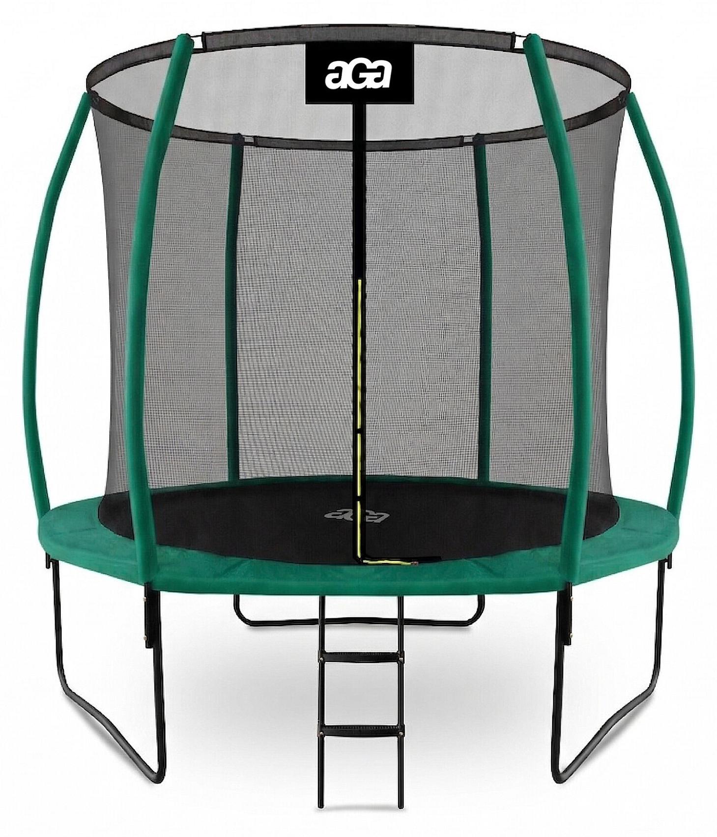 Aga SPORT EXCLUSIVE Trampolína 250 cm Tmavo zelená + ochranná sieť + rebrík