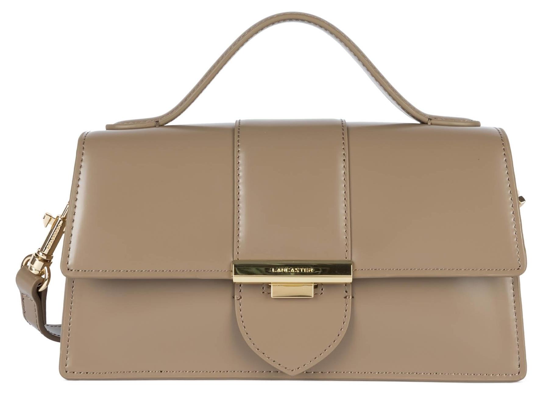 Handtas aus Rindsleder Taupe