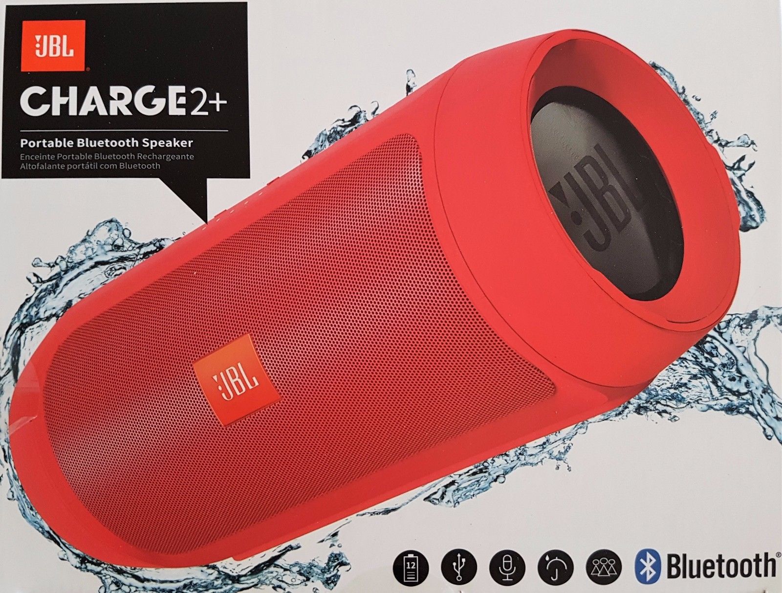 JBL Charge 2+ Kabelloser Bluetooth Lautsprecher Reproduktor rot