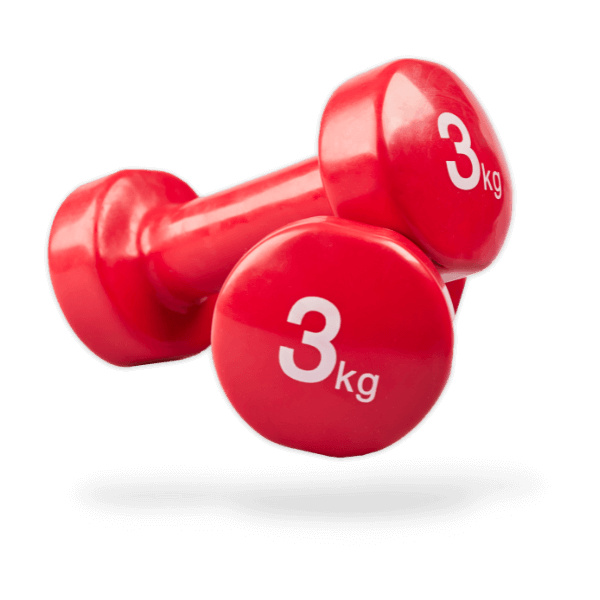Matchu Sports Vinyl Kurzhantelset 2er Set - 2 x 3 kg - Fitnesshanteln - Hanteln - Kurzhanteln - Gymnastikhanteln - Aerobic Hanteln