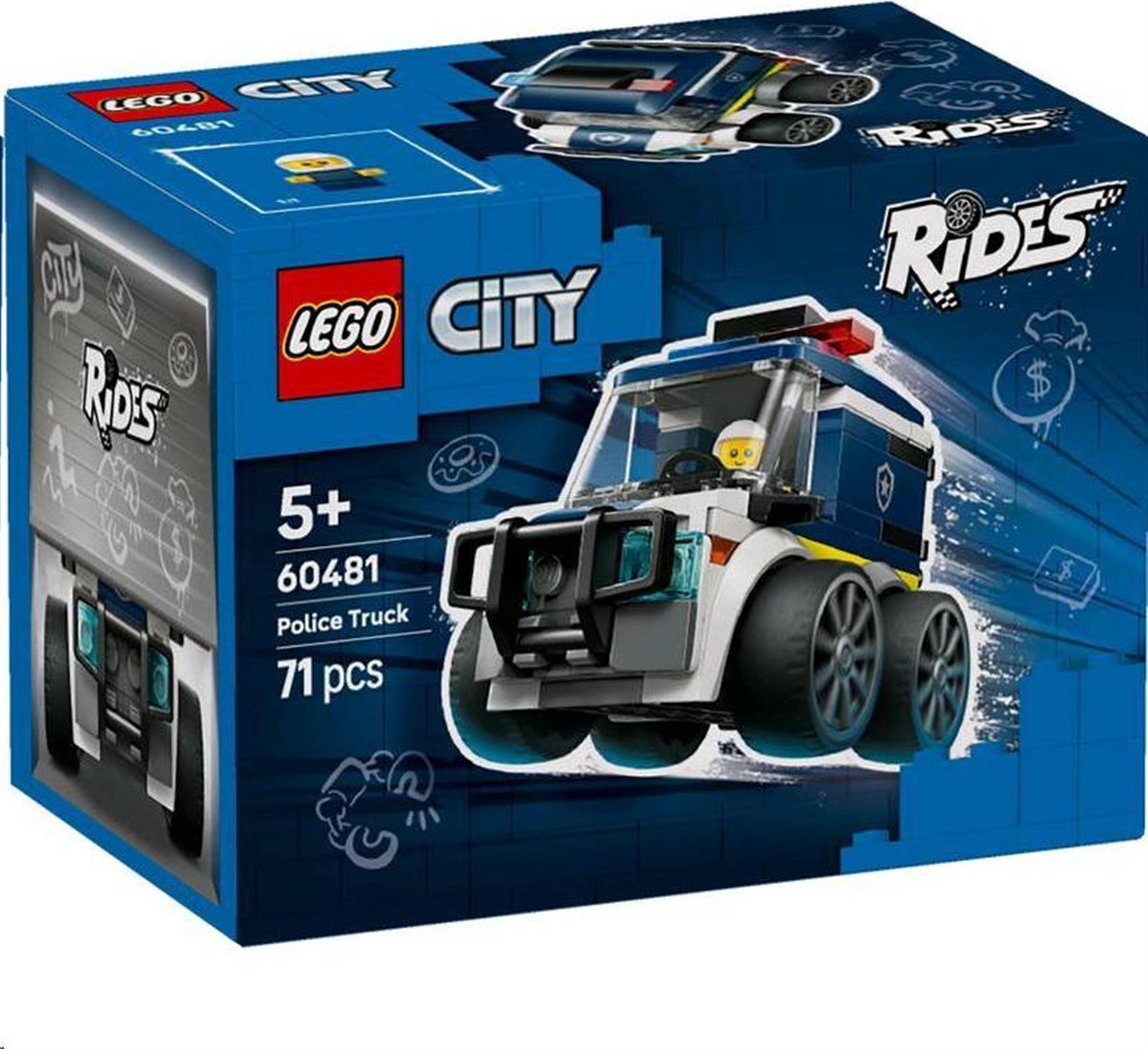 LEGO City Autíčka – Policajná dodávka, Stavebnica, 5 rok / roky, Plast, 71 kusov, 120 g